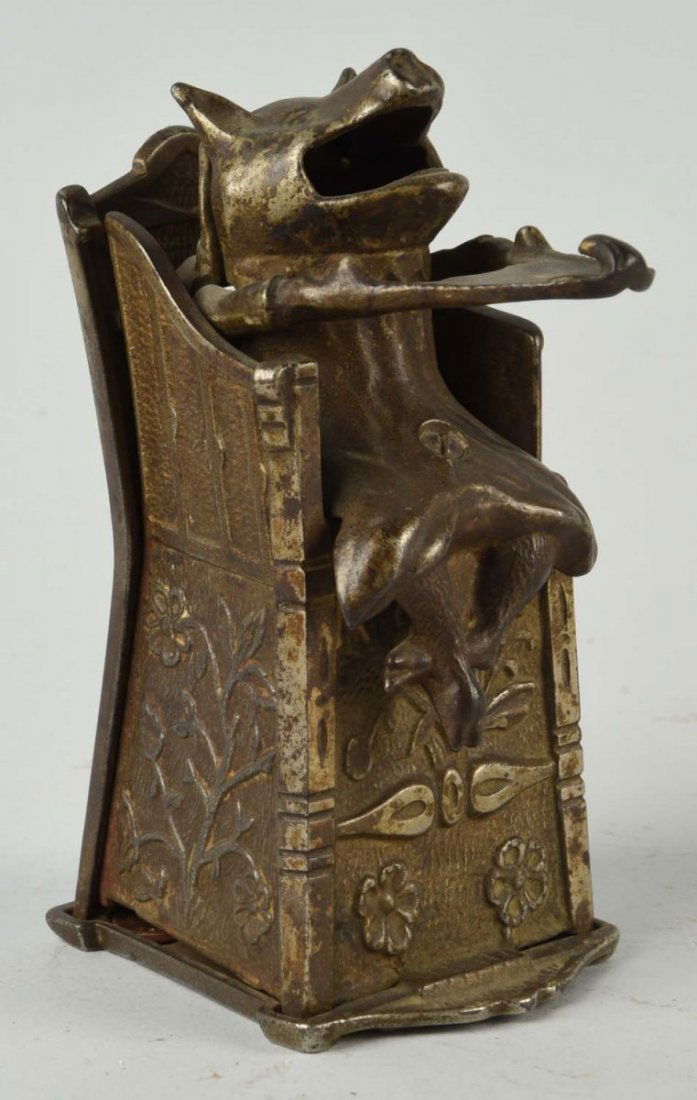 J. & E. Stevens Pig in High Chair Mechanical Bank. (1 of 2)