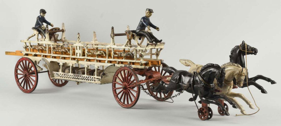 Cast Iron American Made Horse Drawn Fire Wagon. (1 of 2)
