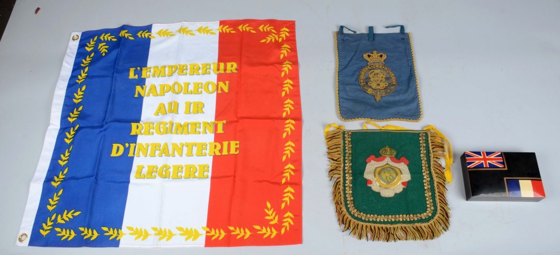 Lot of 7: Flags, Banners & Jewelry Case. (1 of 4)