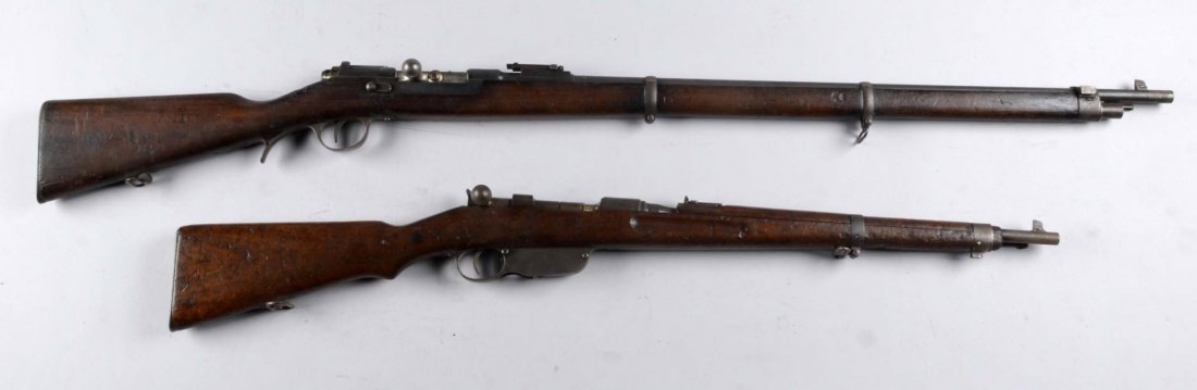 (C) Lot of 2: Bolt Action Rifles.: Serial # 2991Z, 596 Comprised of: Gun 1) Steyr Model 95, 8 x 56mm Rifle. Serial No. 2991Z on barrel and stock. Top of barrel has stamps "Steyr", "M.95", "S" and other inspector marks. Overall length: 