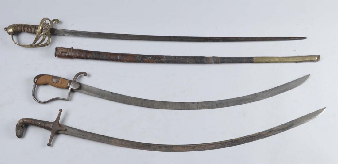 Lot of 3: Officer’s Sabre, D-Guard Sabre & Tulwar. (1 of 3)