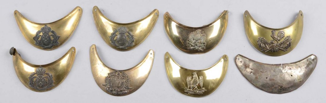 Lot of 8: Assorted Military Gorgets. (1 of 3)