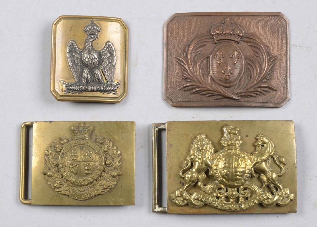 Lot of 4: Assorted British & French Belt Buckles. (1 of 1)