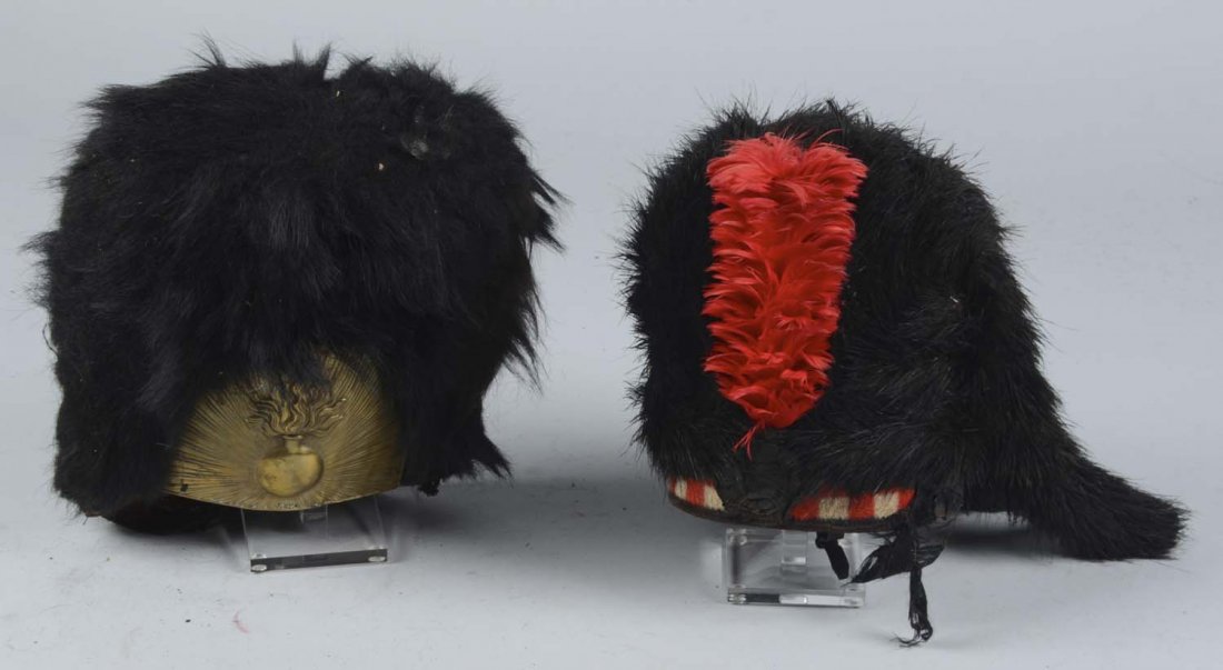 Lot of 2:  Bear Skin and Feather Hats. (1 of 3)