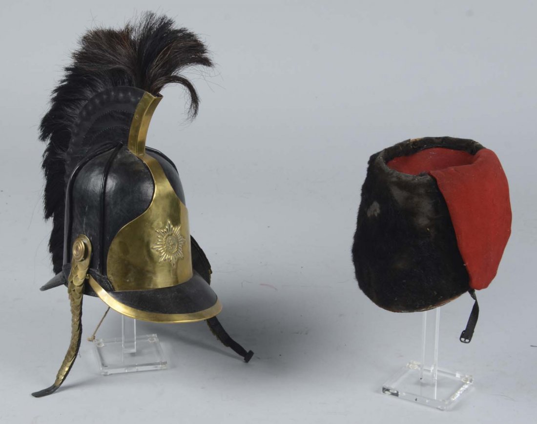 Lot of 2: Cuirassier Style Helmet & Busby. (1 of 3)