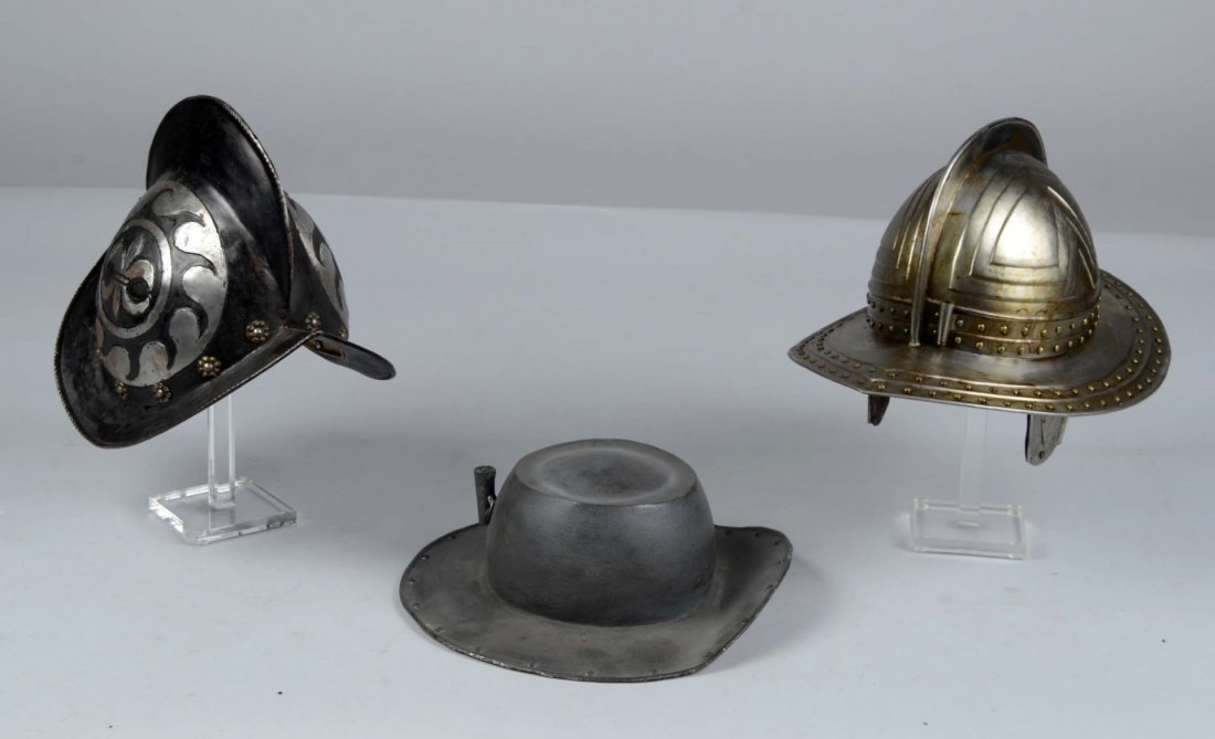 Lot Of 3: Reproduction Armor Helmets (1 of 2)