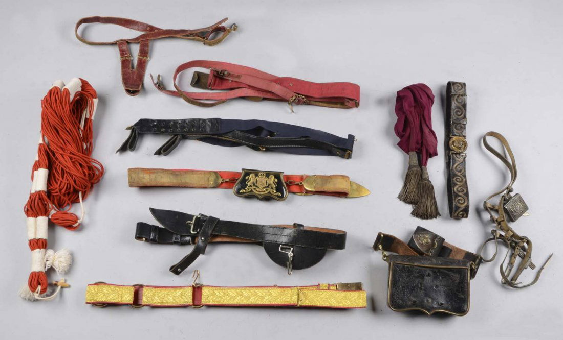 Lot of 11: Military Belts, Sashes & Accessories. (1 of 1)