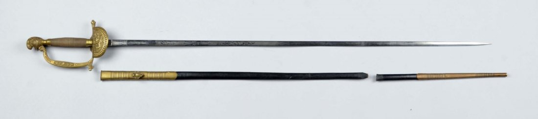 French Officer’s Small Sword with Scabbard. (1 of 8)