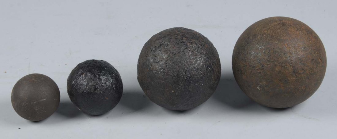 Lot of 4: Excavated Cannon Balls. (1 of 1)