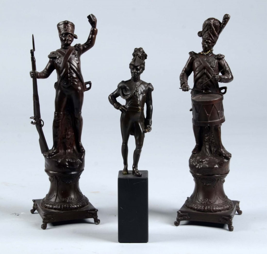 Lot of 3: Small French Military Sculptures. (1 of 9)