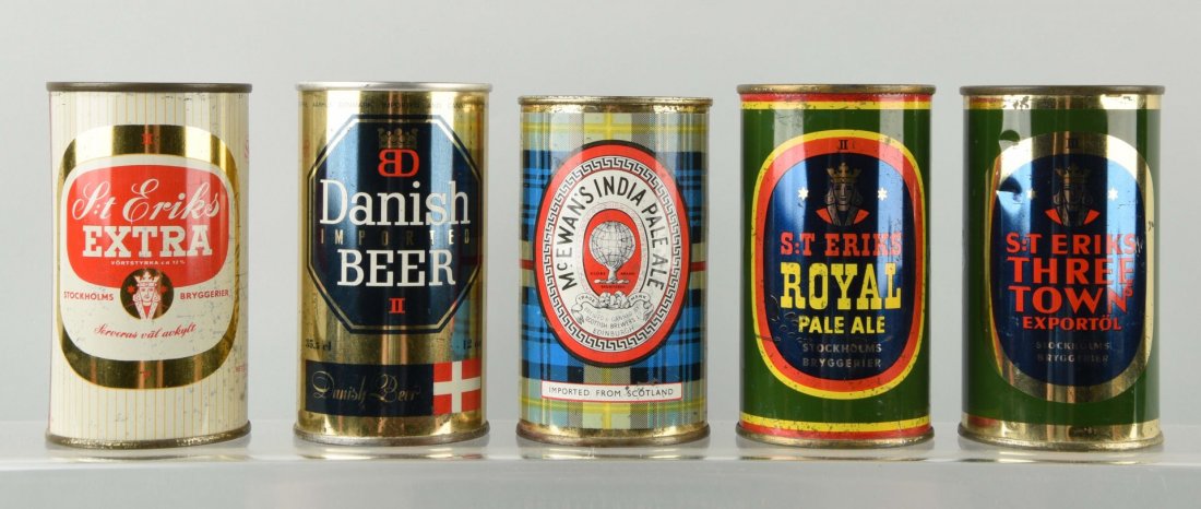 Lot Of 5: Flat Top Beer Cans. (1 of 1)