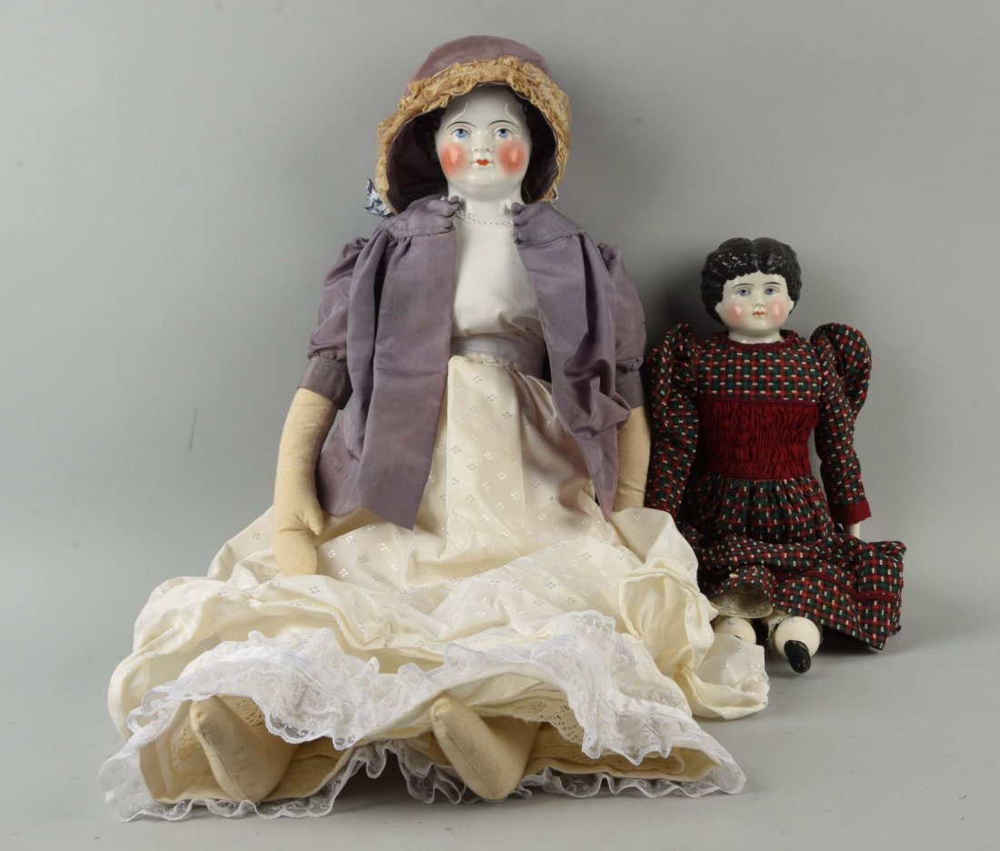 Lot of 2: Antique China Head Dolls. (1 of 1)