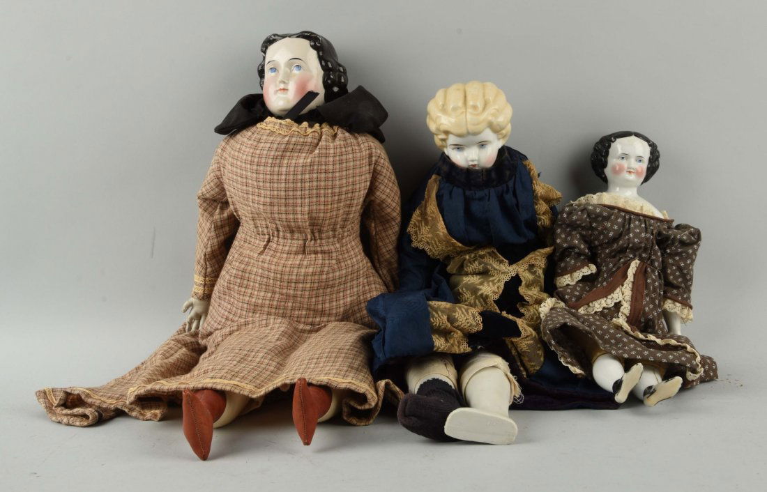 Lot of 3: Antique China Head Dolls. (1 of 1)