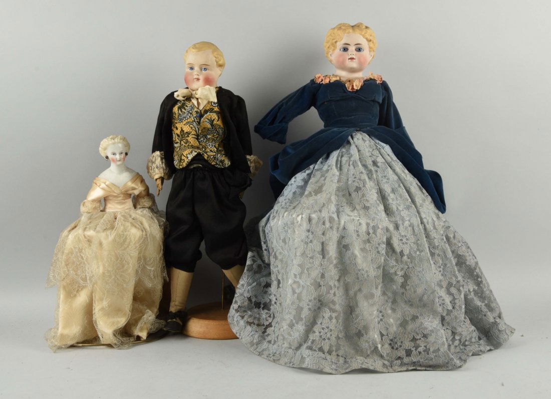 Lot of 3: German Antique China Head Dolls. (1 of 1)
