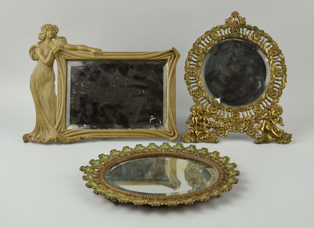 Lot of 3: Cast Iron Assorted Frames with Mirrors. (1 of 1)