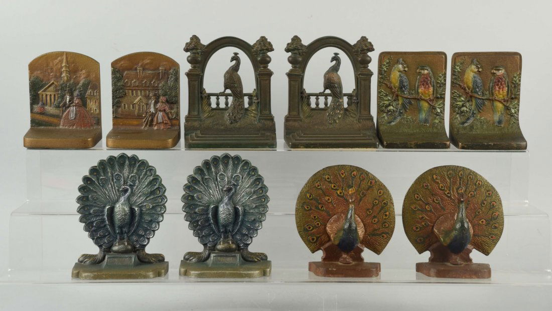 Lot of 5: Pairs of C.I. Bird & Church Bookends. (1 of 1)