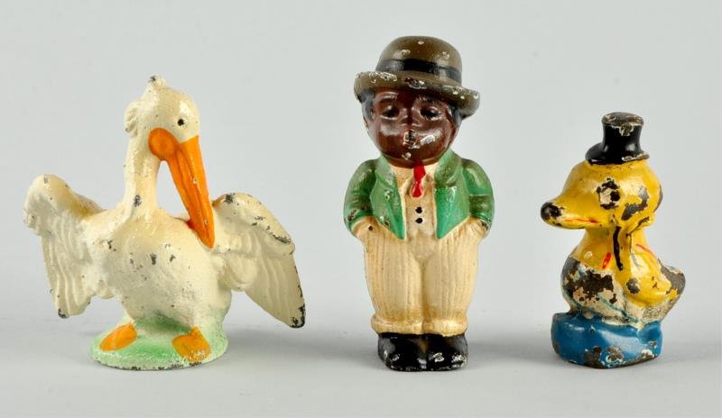 Lot of 3: Cast Iron Assorted Dog Pencil Holders. (1 of 2)