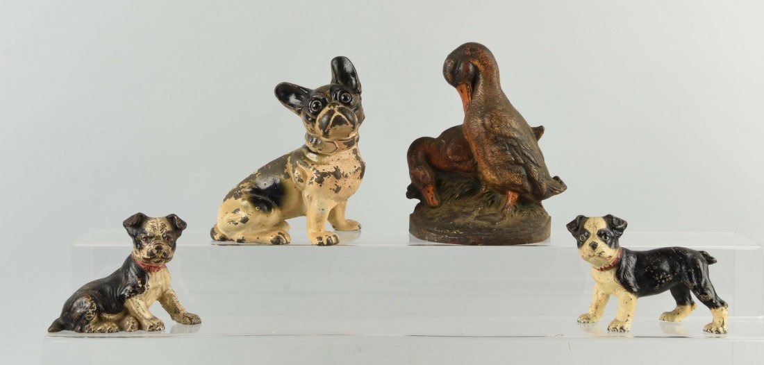 Lot Of 4: Cast Iron Assorted Dog & Duck Doorstops. (1 of 1)