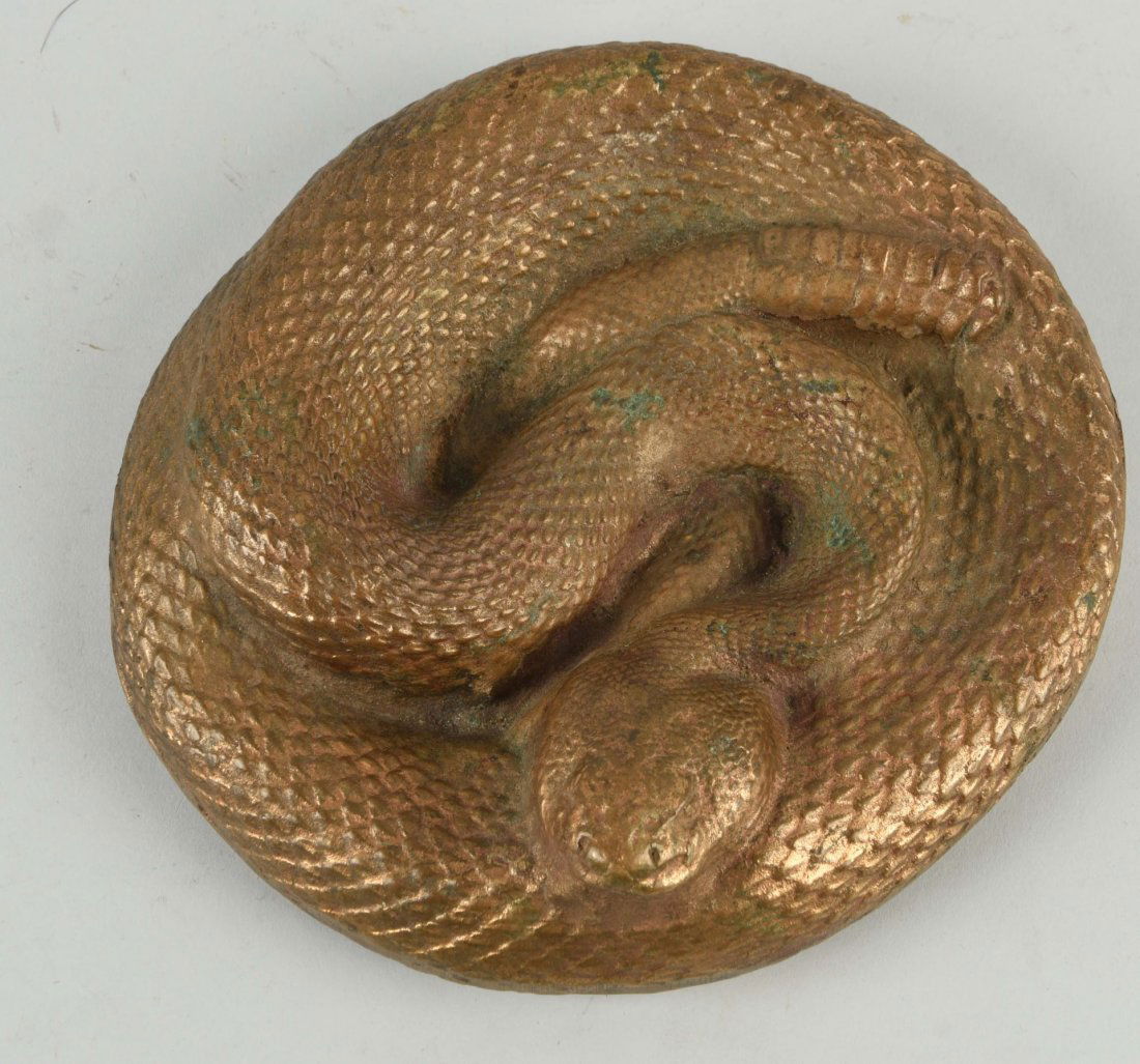 Cast Brass Rattlesnake Doorstop. (1 of 1)