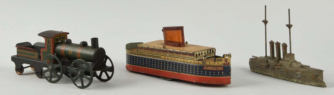Lot Of 3: Tin Ships and Steam Engine. (1 of 1)