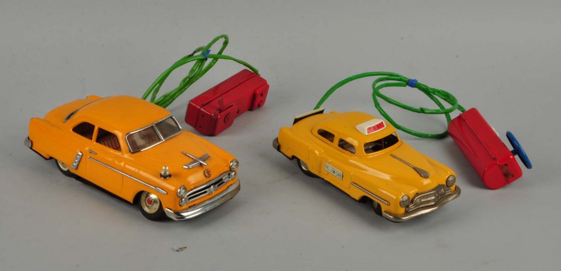 Lot Of 2: Japanese Battery Op. Tin Litho RC Taxis. (1 of 2)