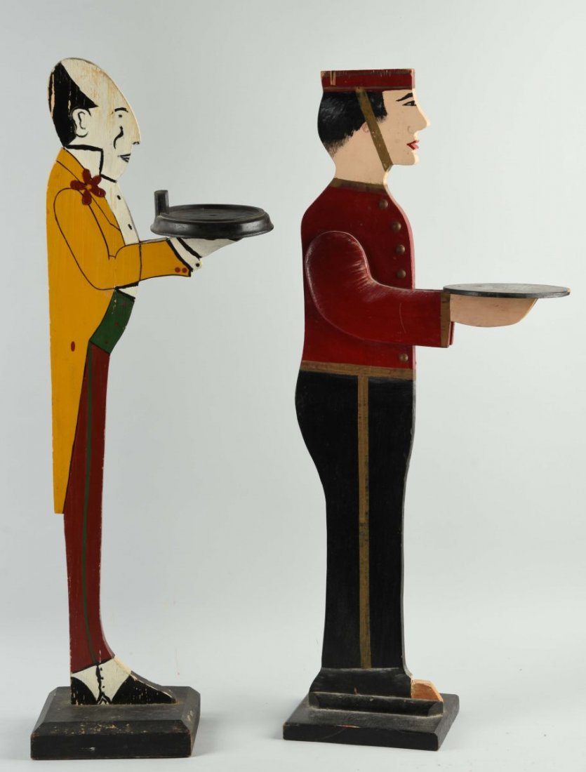 Lot Of 2: Wooden Butler Ashtray Stands. (1 of 1)