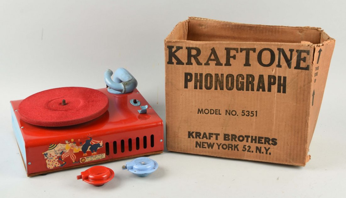 Kraftone Phonograph Model No 5351.: In original box. Condition (Excellent). Size Box: 12-1/2'' x 10-3/4''.