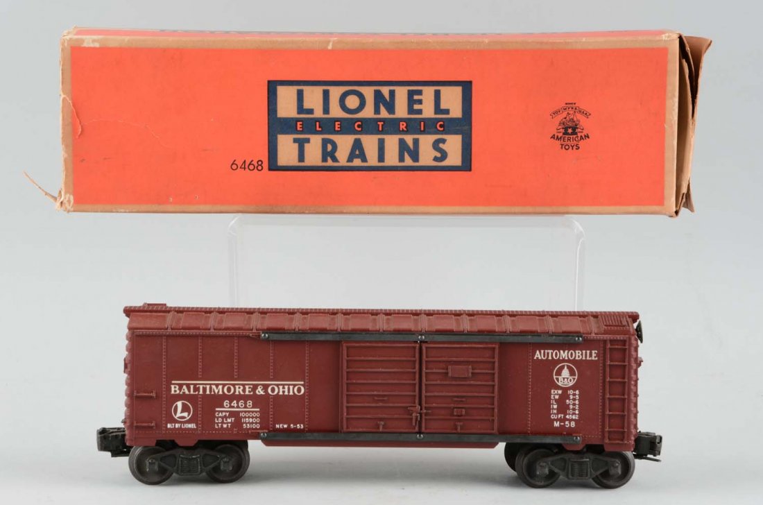 Lionel 6468 B&O Automobile Boxcar.: Complete and all original. With original box. Condition (Excellent).