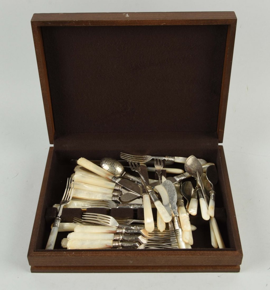 50 Pieces Of Mother Of Pearl Handled Flatware. (1 of 1)