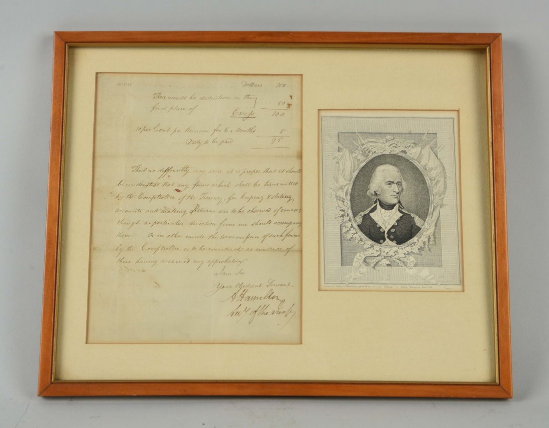 Framed Letter of Treasury Department. (1 of 1)