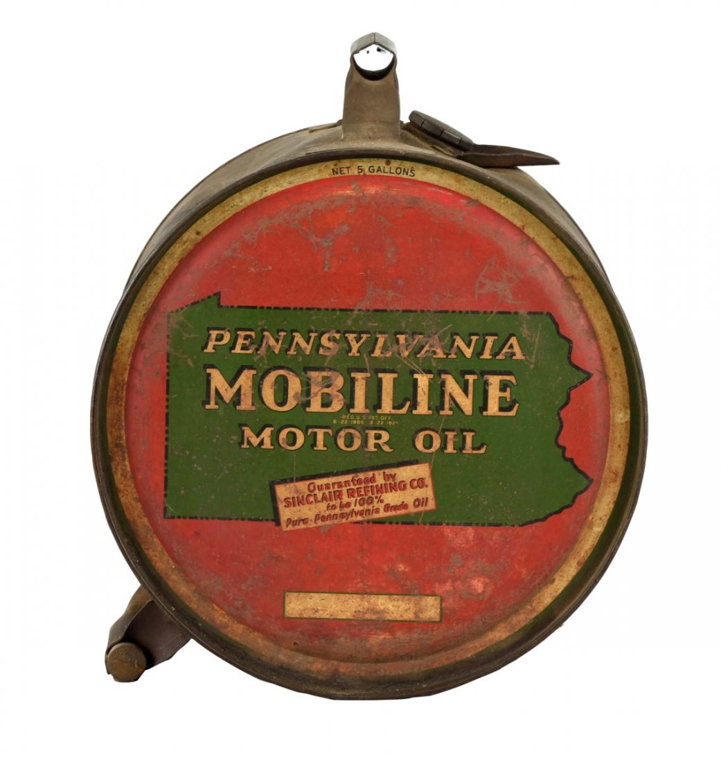 Sinclair Mobiline Five Gallon Rocker Can. (1 of 2)