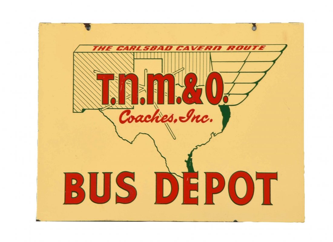 T.N.M.&O. Coaches, Inc. Bus Depot Sign. (1 of 2)