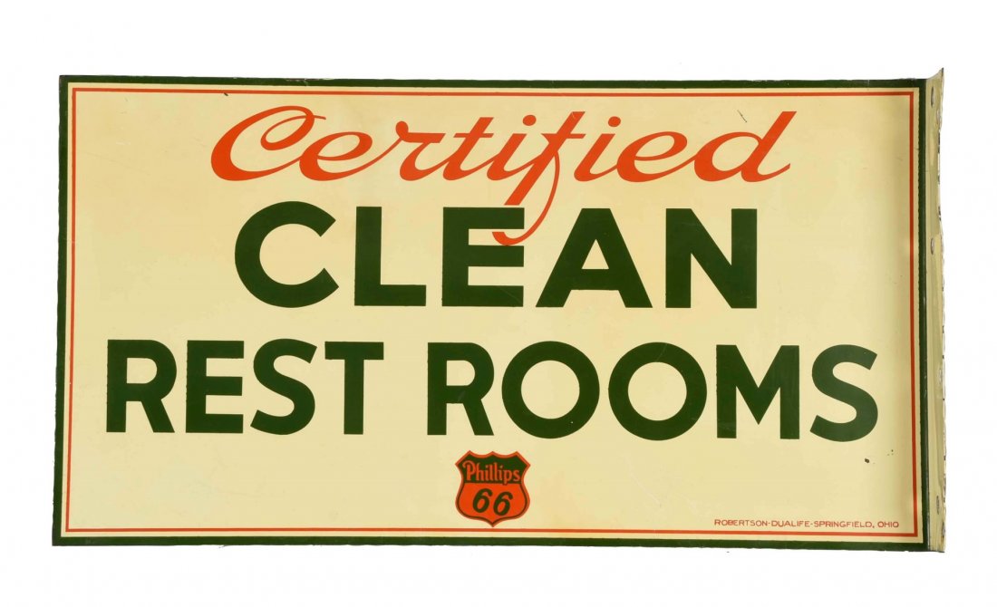 Phillips 66 Certified Clean Rest Room Flange Sign. (1 of 2)