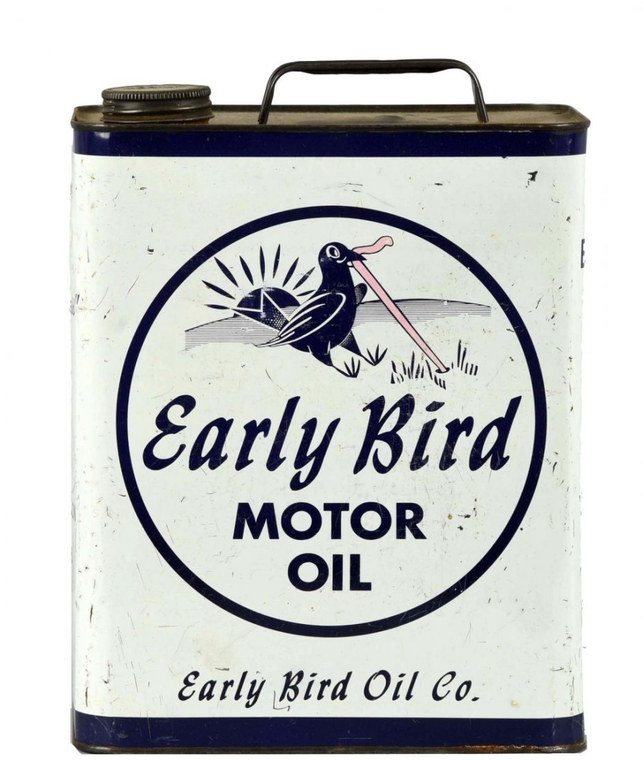 Early Bird Motor Oil Two Gallon Can. (1 of 2)