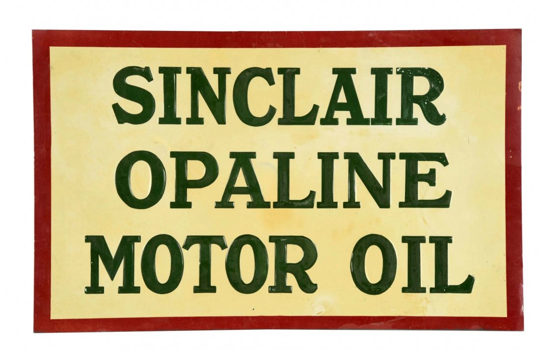 Sinclair Opaline Motor Oil Tin Embossed Sign. (1 of 1)