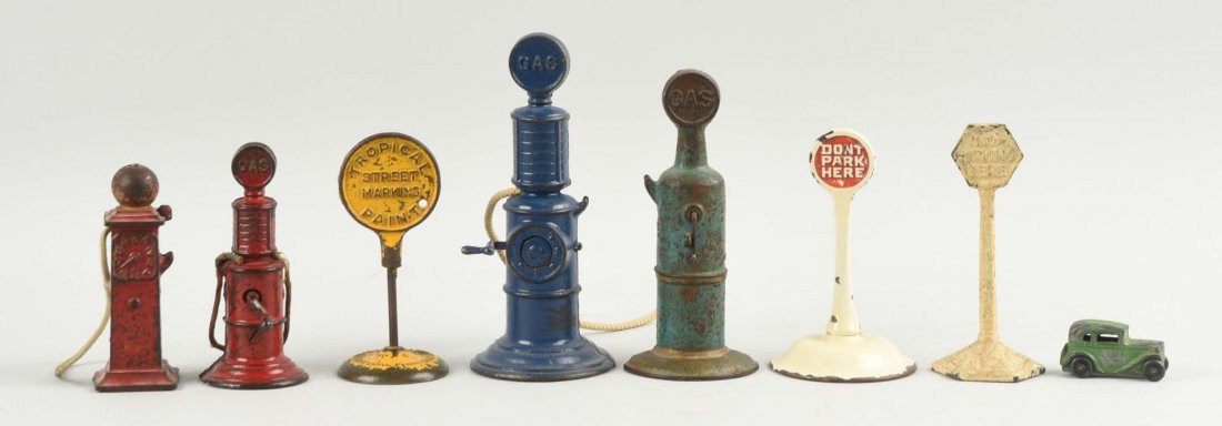 Lot of Cast Iron Gas Station Toys (1 of 1)