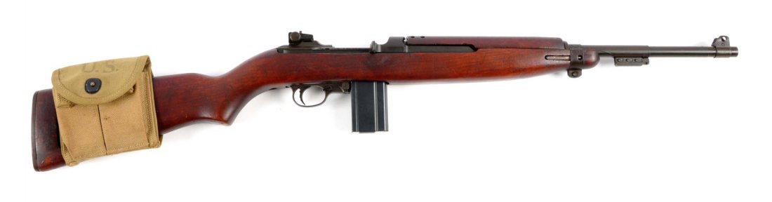 (C) National Postal Meter M1 Carbine S.A. Rifle.: Serial # 1510456 Manufactured in 1943. 18” barrel, .30 carbine caliber. Barrel stamped “ROCK-OLA F”, front sight stamped “J-O”, front barrel band with lug is stamped with “D” in a diamon