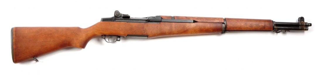 (C) U.S. Springfield M1 Garand Semi-Auto Rifle.: Serial # 1109097 24" barrel in .30-06 caliber. This rifle was built December 1942 to March of 1943. It has a SA April '42 barrel, proper rear Lockbar type three rear sight, correct bolt stamped "D2828