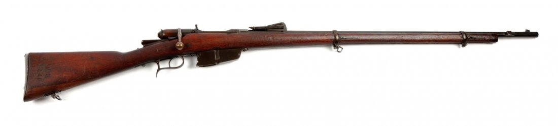(C) Model 1870/87 Italian Infantry Rifle.: Serial # 4416 43" barrel in 6.5x52mm caliber. Manufactured in Brescia, Italy 1870 to 1887. Beginning in 1916 rifles were converted from 10.35x47R to 6.5x52mm and used during World War I. Barrel liner 