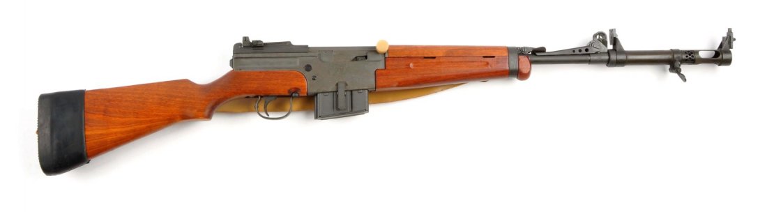 (C) French MAS 36 Semi-Automatic Rifle.: Serial # H00029 21-1/2" barrel in 7.5x54mm caliber. Production for this model began in 1938 though most were made after World War II. Retains most of the matte black arsenal finish. Import stamp on fr