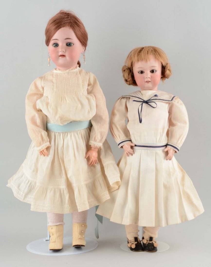 Lot Of 2: Antique German Bisque Head Dolls. (1 of 3)