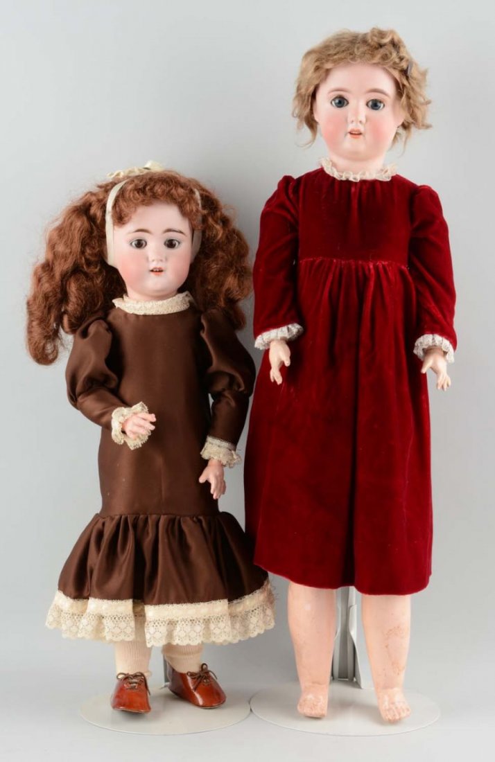 Lot Of 2: Antique German Bisque Head Dolls. (1 of 3)