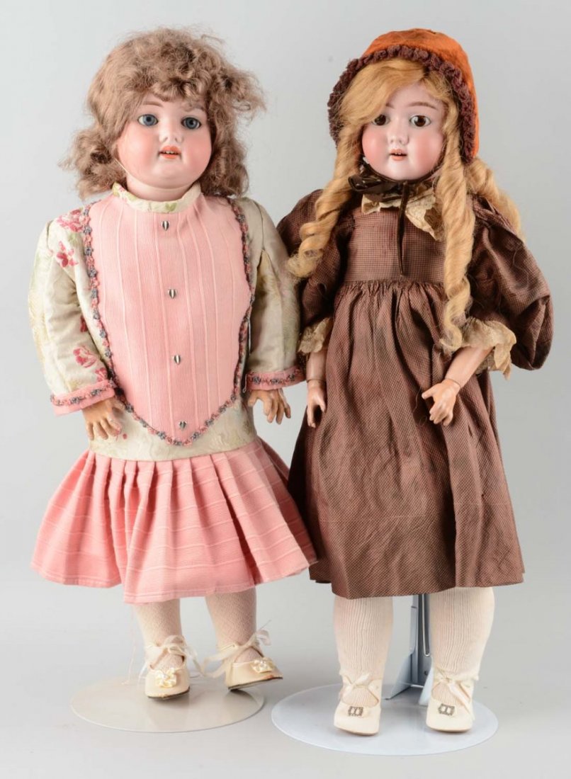 Lot Of 2: Antique German Bisque Head Dolls. (1 of 3)