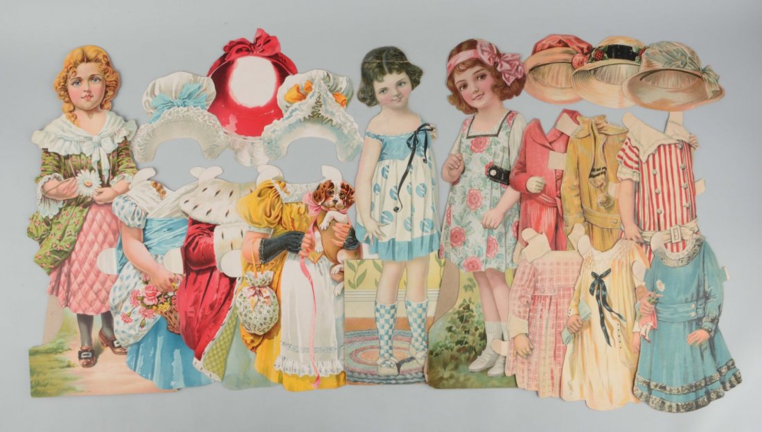 Lot of 3: Large Paper Dolls Sets with Clothes. (1 of 1)
