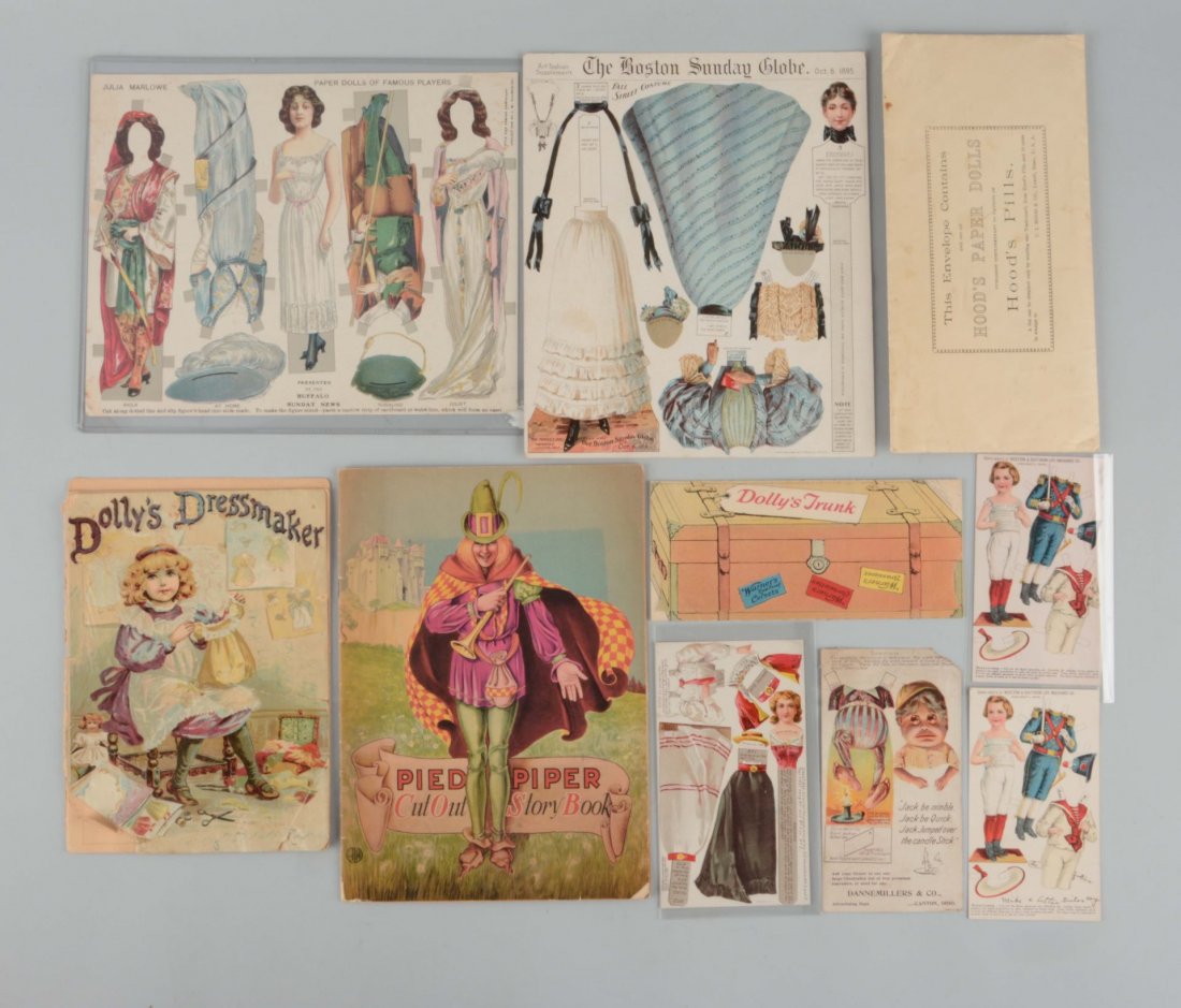 Lot of Antique Advertising Paper Dolls.: Lot includes Hood's Paper Dolls; Julia Marlow's from Buffalo Sunday News; Warner's Corsets, and more. Condition (Good).