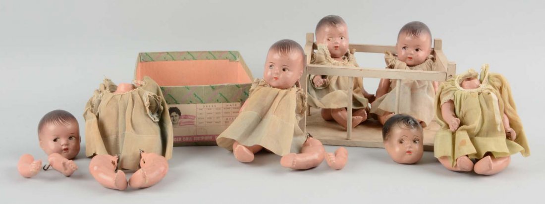 Lot Of 5: Composition Dionne Quintuplets & Playpen (1 of 1)
