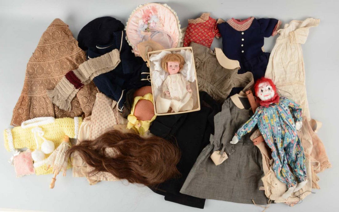 Lot Of Antique Doll Clothing & More. (1 of 2)