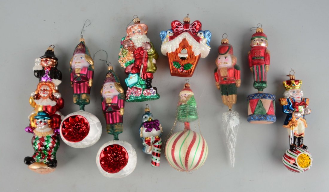 Lot Of 10: Radco Christmas Ornaments.: Soldiers and Santas. 4" - 12" tall. Condition (Excellent). Size Largest: 10-1/2'' L.