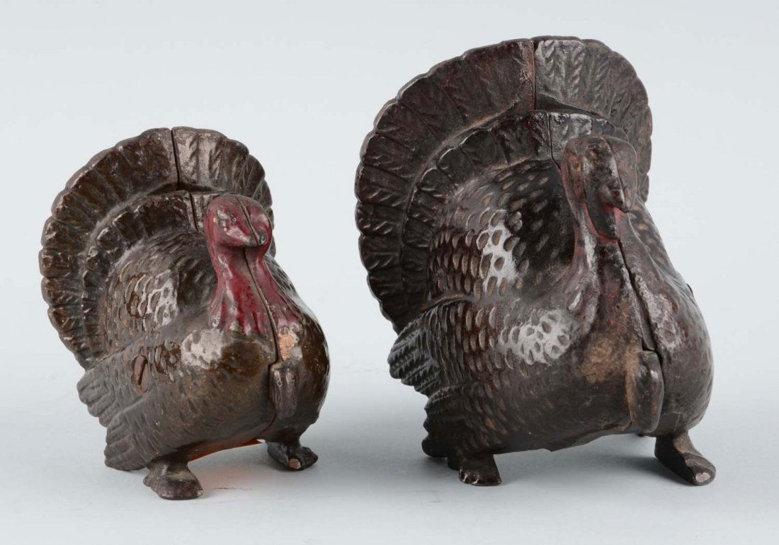 Lot Of 2: Cast Iron Turkey Still Banks. (1 of 2)