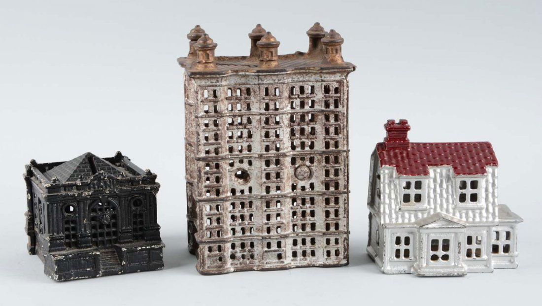 Lot Of 3: Cast Iron Building Still Banks. (1 of 1)